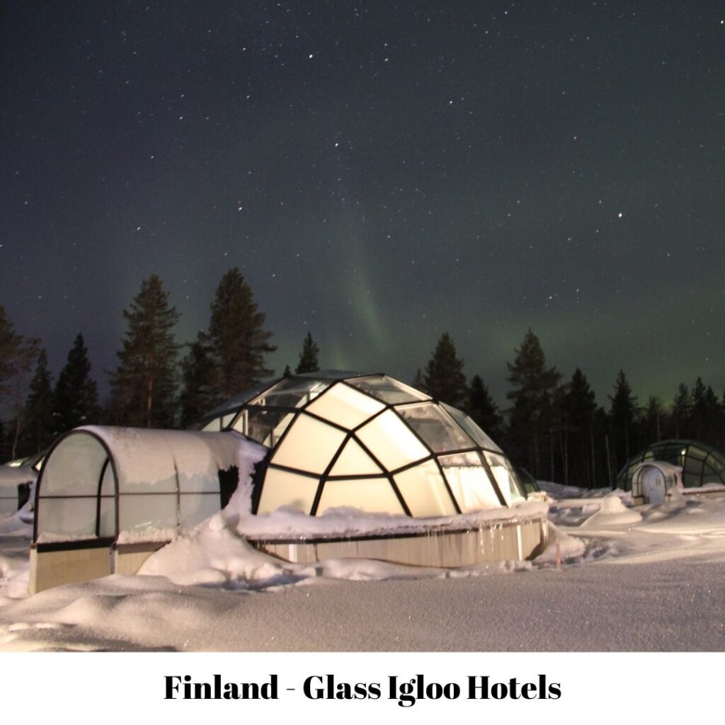 glass igloo hotel in Lapland