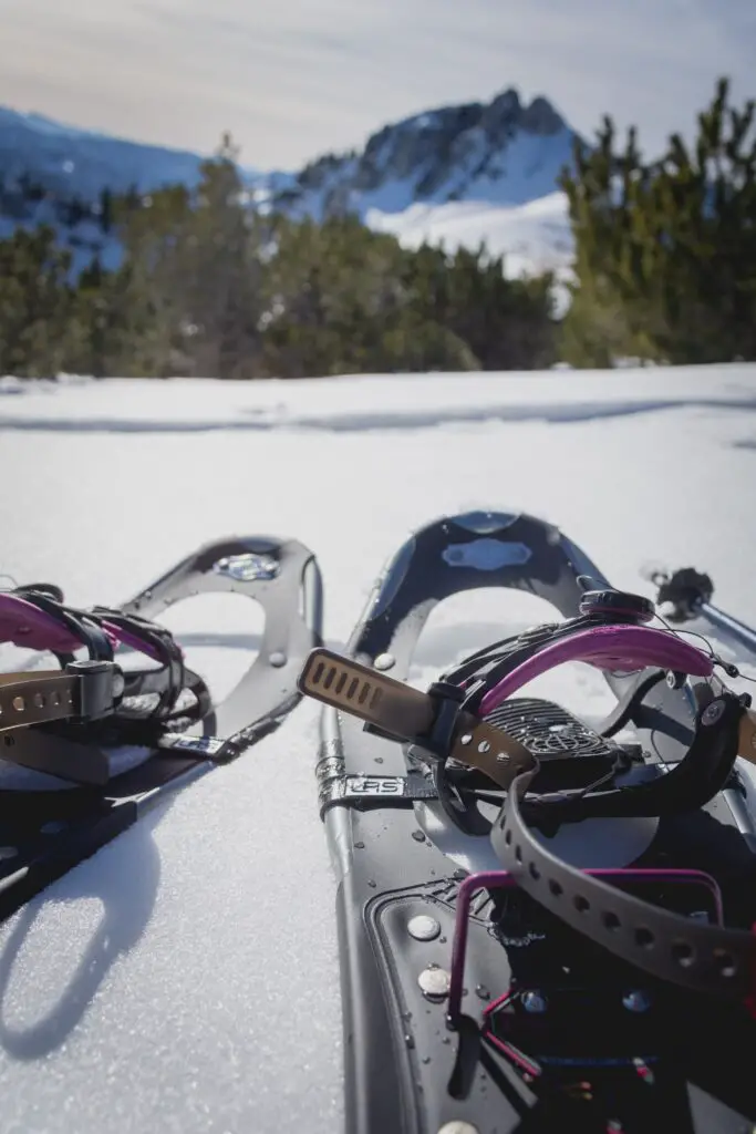 snowshoes hiking in winter