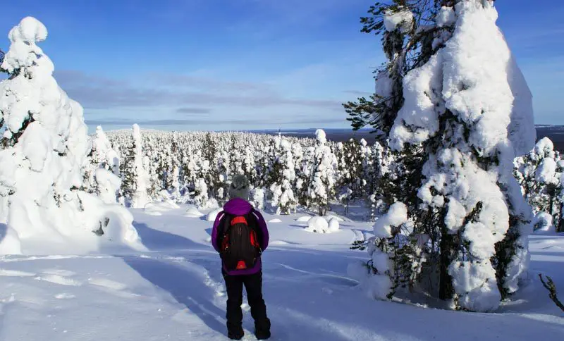 enjoying Pyha Luosto snowdshoeing adventure in Lapland